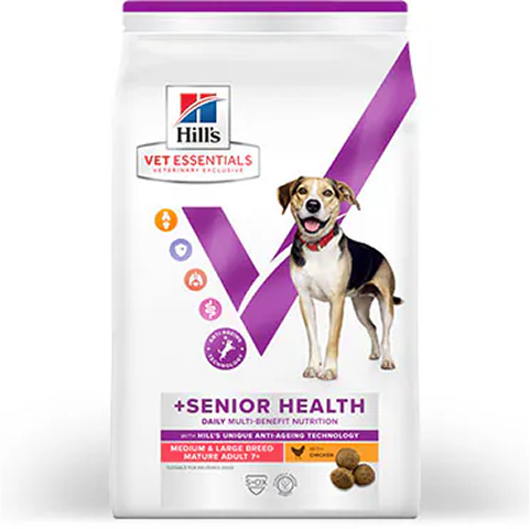 Multi-Benefit +Senior Health Hill's Dog Food Packshot