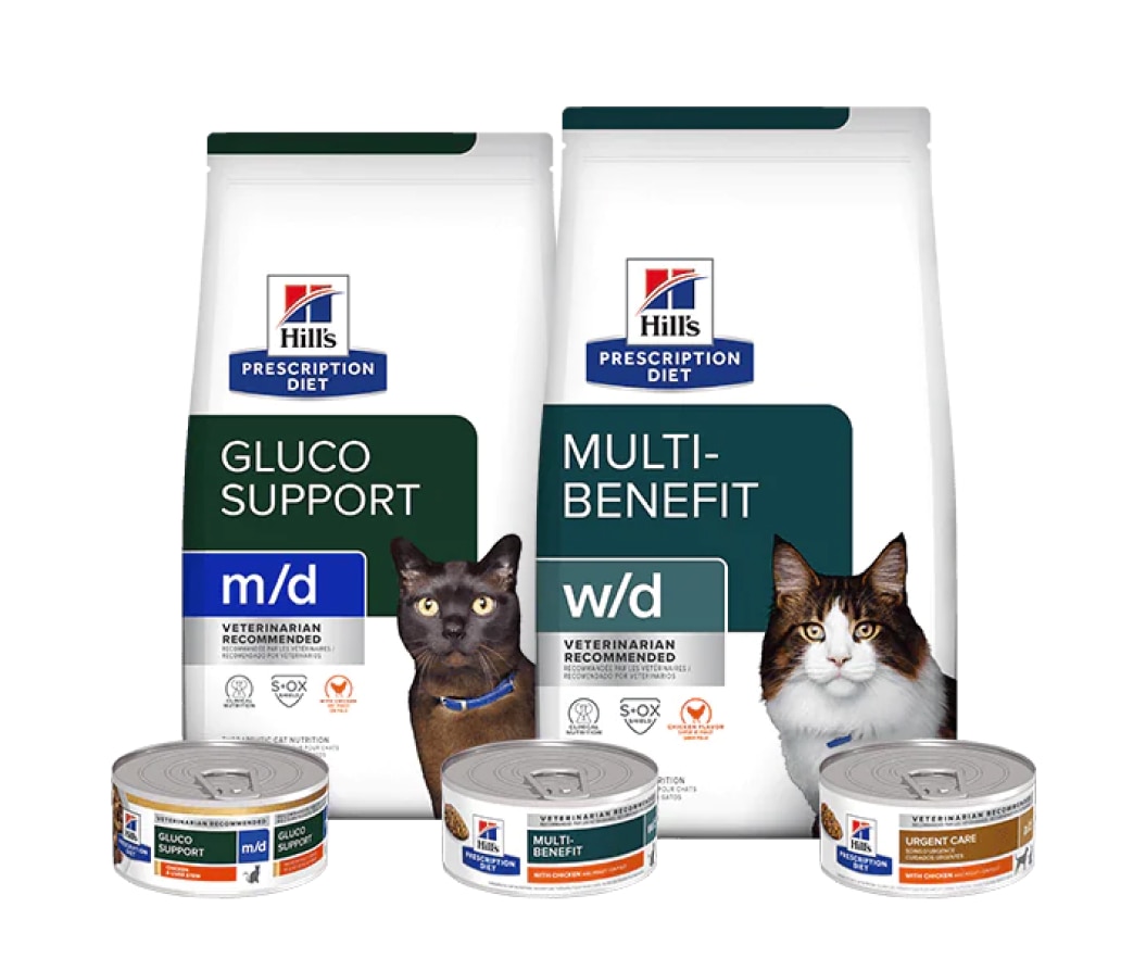 Prescription Diet multi-benefit en gluco support kattenvoer assortiment