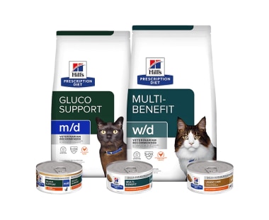 Prescription Diet multi-benefit en gluco support kattenvoer assortiment